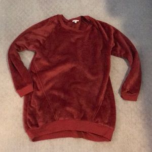 Ruby red velvet pullover